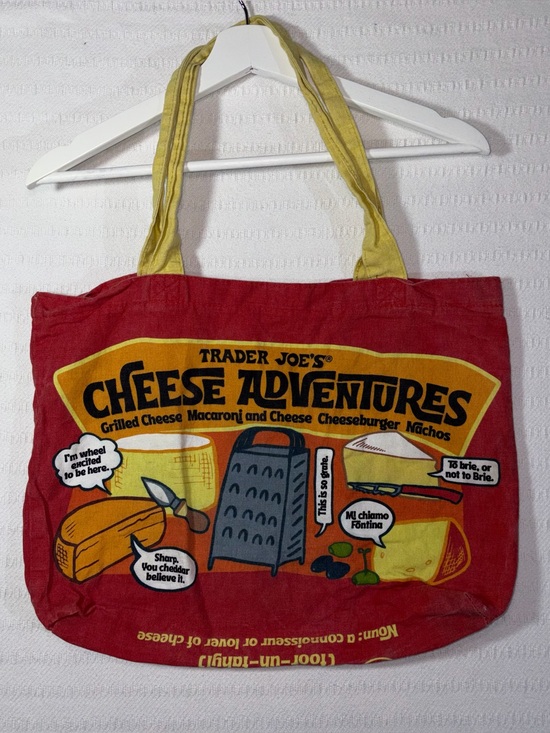 Trader Joe'S Handbags - Trader Joe’s Reusable Canvas Grocery Shopping Bag Cheese Adventures Limited Run